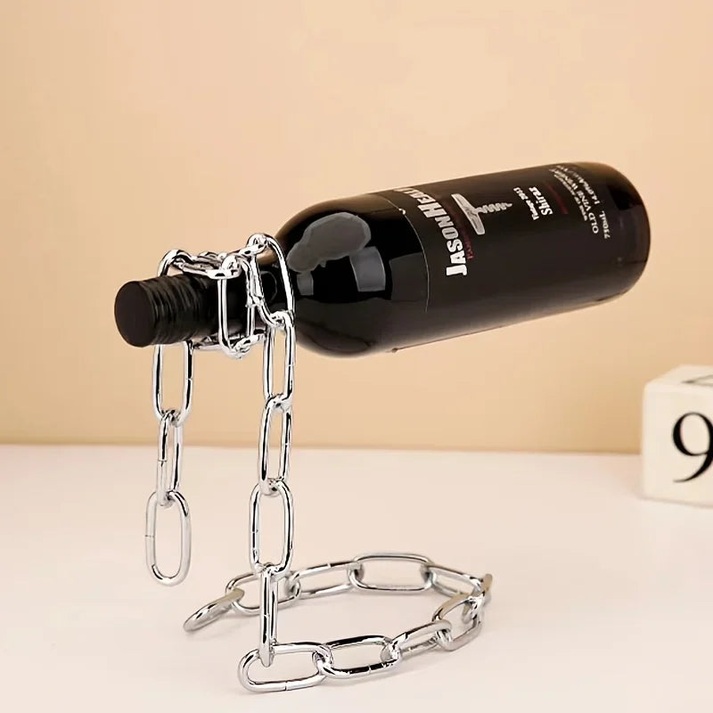 Creative Personality Fashion Wine Bottle Holder Suspended Wrought Iron Rope Chain Wine Bottle Holder Snake Ornament Decoration Beauty World Shop