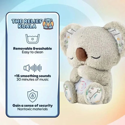*Cuddly Koala Plush Sleep Aid with Soft Glow Night Light Calming Music and Simulated Breathing Comforting Bedtime Comfort Toys Beauty World Shop