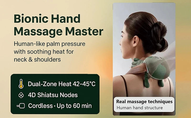 2026 Bionic Neck Shoulder Massager N7 Kneading Massager Shawl 3-Level Modes Neck Cervical Waist Leg Body Muscles Massage Pillow Beauty World Shop