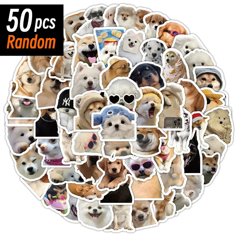 10/50/100pcs Funny Dog Stickers Cartoon Cute Decals Toy Stationery Guitar Phone Bicycle Laptop Luggage Car Graffiti Kids Sticker Beauty World Shop