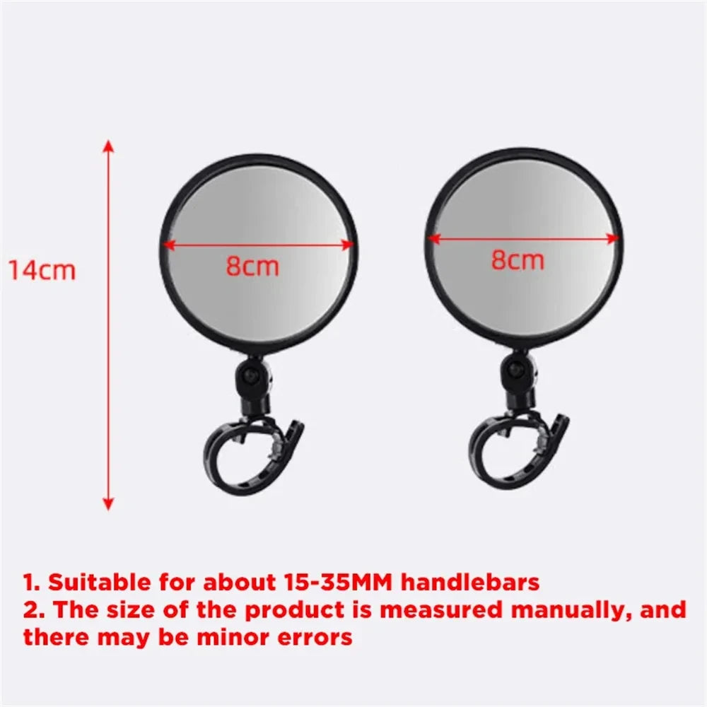 Universal Bicycle Mirror Rearview Adjustable Rotate Wide-Angle Cycling Handlebar Rear View Mirrors for MTB Road Bike Accessori Beauty World Shop