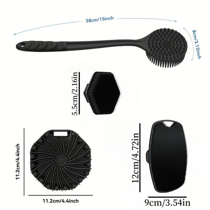 3-piece Bath brush set Soft silicone bath brush with non-slip handle, easy to clean and rinse, perfect for use in the bath Beauty World Shop