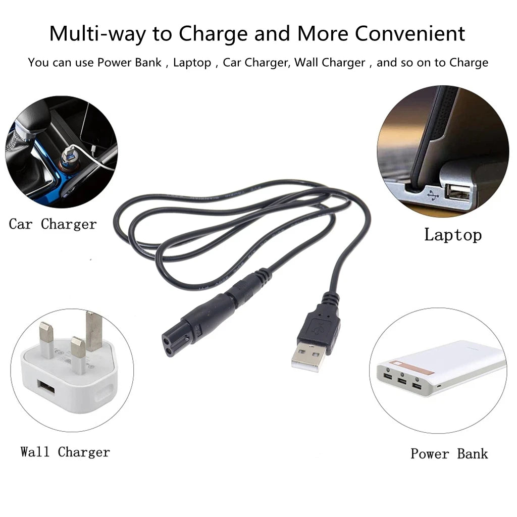 8 PCS Power Cord 5V Replacement Charger USB Adapter Suitable for All Kinds Hair Clippers, Beard Trimmers, Shavers Beauty World Shop