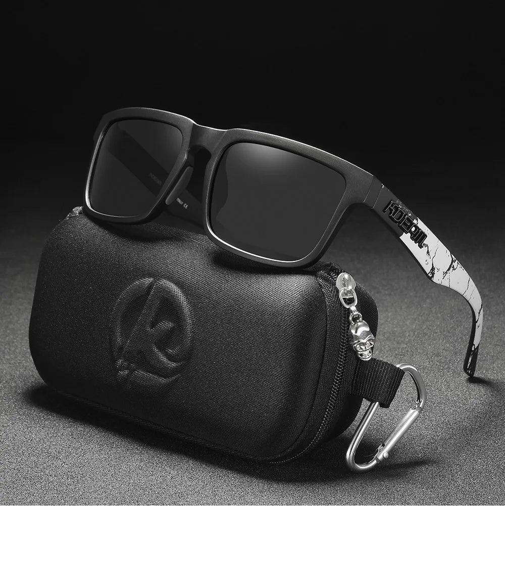 KDEAM Men's Polarized Sunglasses Square Casual Outdoors Sun Glasses Women Unisex Sunglass For Couple With Zipper Case Beauty World Shop