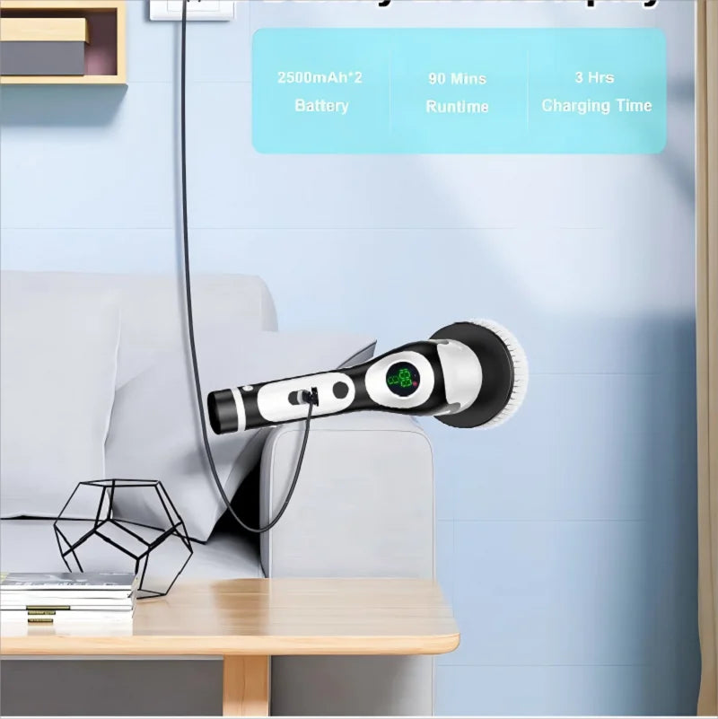 HOMEFISH Multifunctional Electric Cleaning Brush Voice Rechargeable Smart Rotary Cleaning Brush Kitchen Cleaning Brush Beauty World Shop
