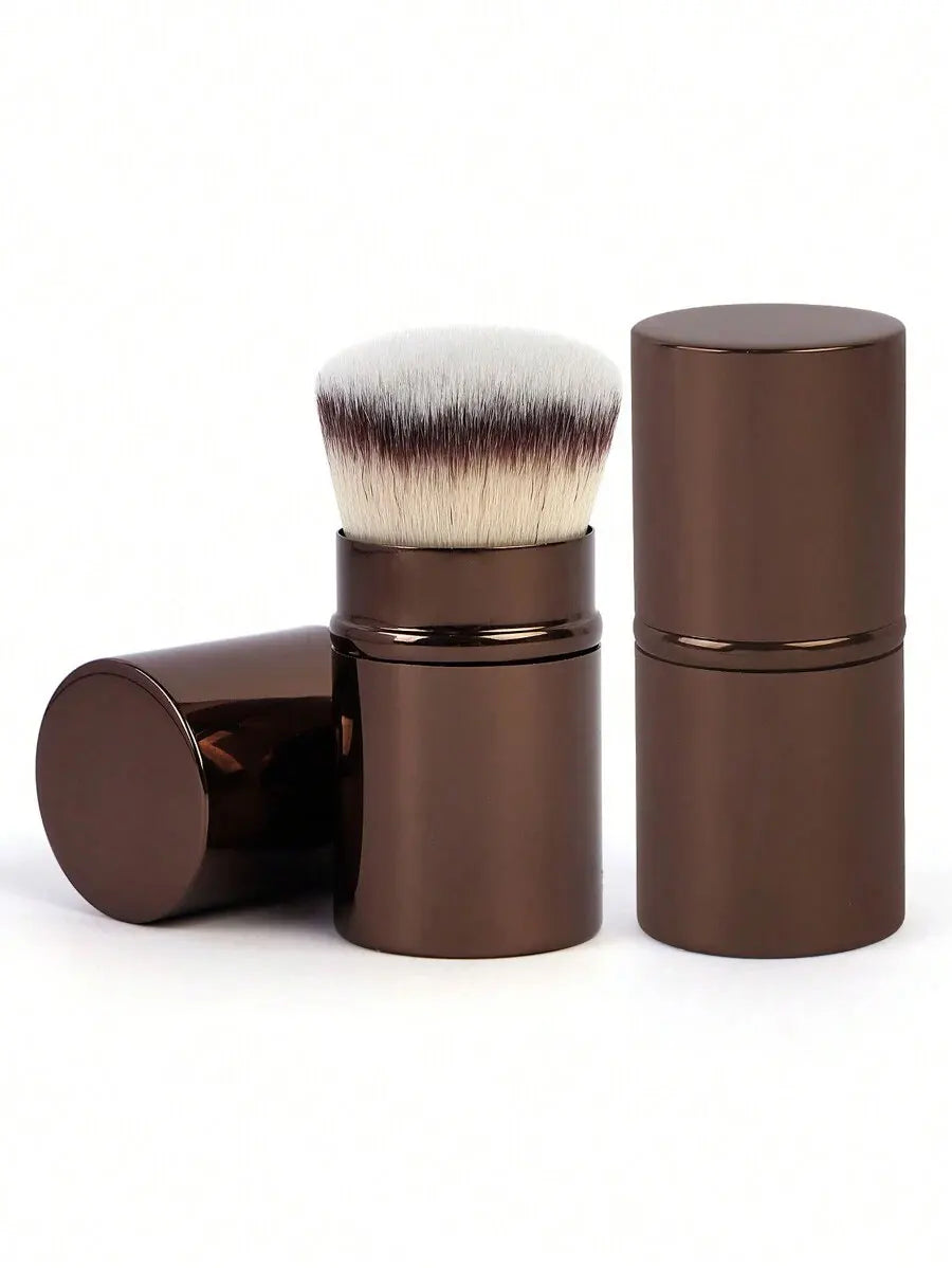 1pc Professional Face Retractable Makeup Brush,Blush Brush Foundation Brush Loose Powder Brush Synthetic Hair Ultra-Soft Doundat Beauty World Shop