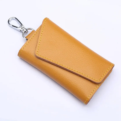 New Genuine Leather Keychain Men Key holder key organizer Pouch Car Key pouch Wallet Housekeeper Key Case Mini Card Bag Beauty World Shop