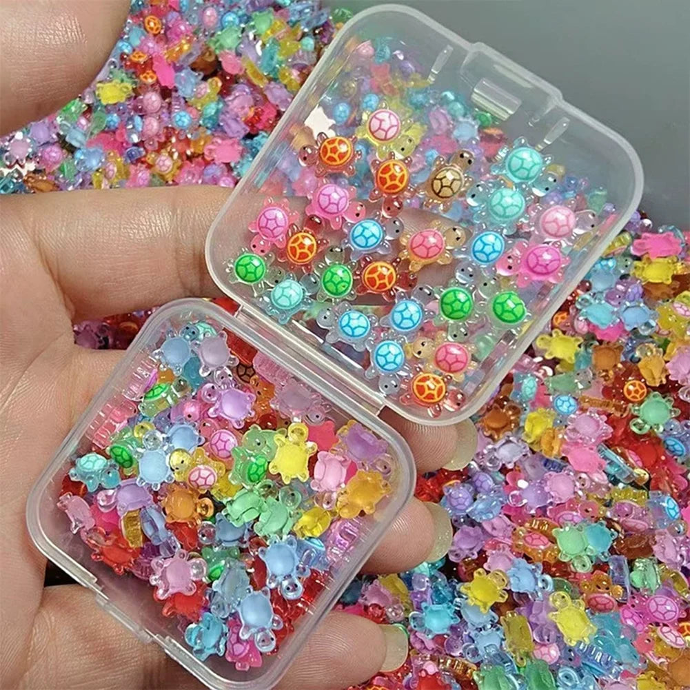 100-500pcs Mini Resin Turtles Night Glow Turtle Figurines Multi-Function Glow in The Night Turtle Miniatures for Micro Landscap Beauty World Shop
