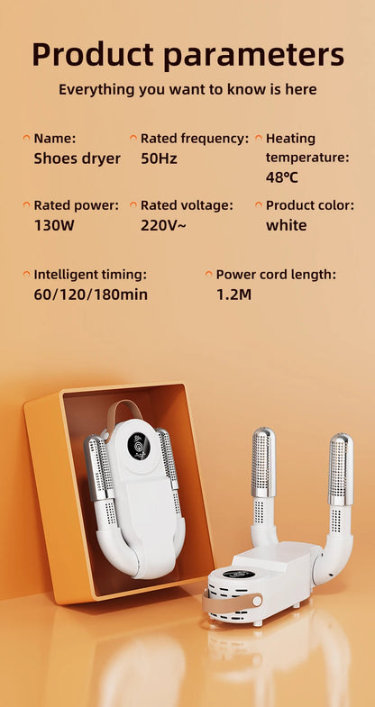 HOMEFISH Intelligent Shoe Dryer Quick Drying Deodorizing Sterilizing Adjustable Timer Household Shoe Warmer And Heater Beauty World Shop
