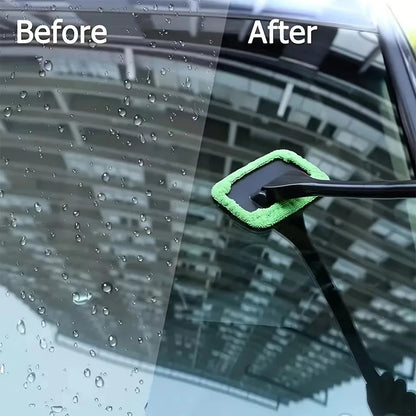 Car Window Cleaner Brush Kit Windshield Cleaning Wash Tool Inside Interior Auto Glass Wiper with Long Handle Car Accessories Beauty World Shop