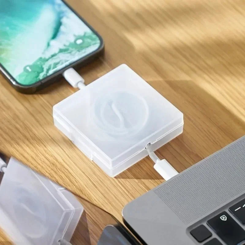 Portable Transparent Cable Organizer Cord Management Usb Cable Winder Retractable Phone Holder Charger Wire Storage Protector Beauty Trend Shop