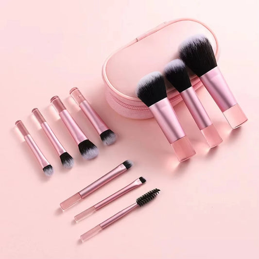 Face 10-Piece Mini Makeup Brush Set Portable Travel Size Makeup Brush Available in Multiple Colors Beauty World Shop
