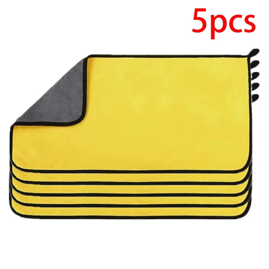 1/2/3/6/10pcs 30X60cm Microfiber Car Cleaning Towels Soft Quick Drying for Windows Mirrors Wiping Rags Double Layer Wash Cloth Beauty World Shop