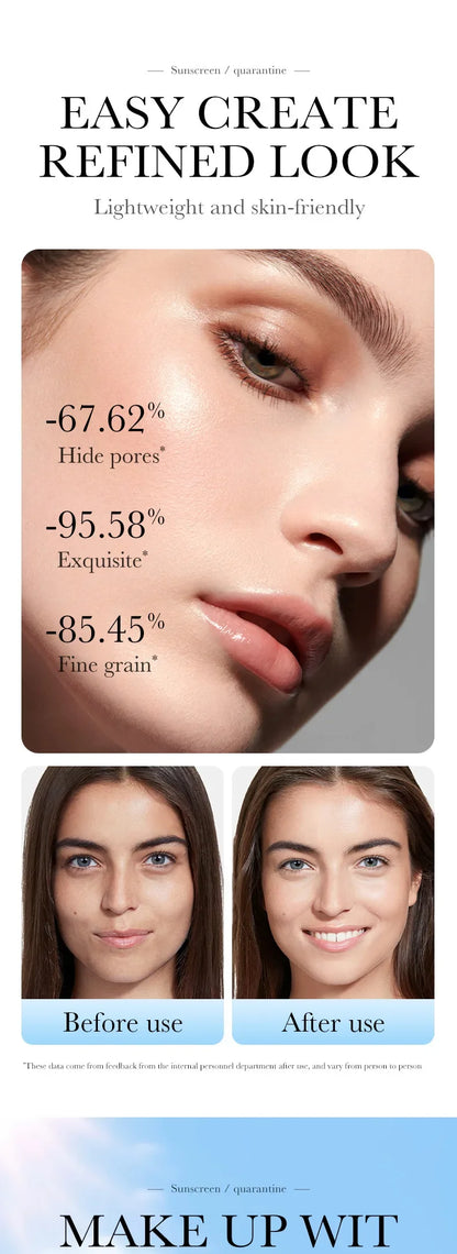 Face Makeup Primer Tri-color Cream Contour Color Isolation Waterproof Makeup Foundation Natural Makeup Base Cream 40g Beauty World Shop