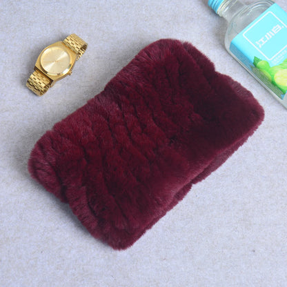 Women Handmade Stretch 100% Real Rabbit Fur Scarf Knit Genuine Rex Rabbit Fur Headbands Girls Natural Rabbit Fur Ring Scarves Beauty World Shop