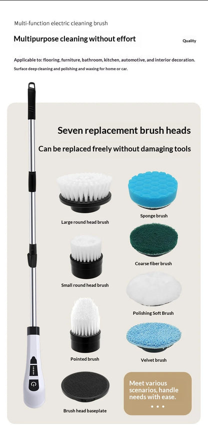 Electric Cleaning Brush:9-in-1 Head,Rotates Flexibly Multifunction Tool for Bathroom, Floors, Corner Gaps and Shower Room Glass Beauty World Shop