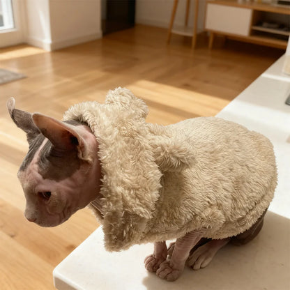 Soft Pet Coat For Small Medium Dogs Cats Dog Fleece Warm Cat Hoodies For Winter Funny Cute Rabbit Ear Sphynx Puppy Kitty Clothes
