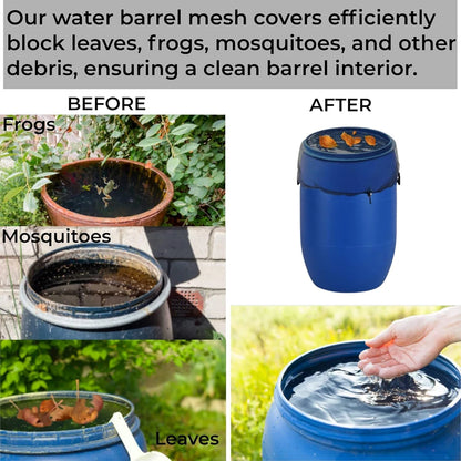 Rain Barrels Screen Water Bucket Covers,Rainwater Collector Tank Net Cover,Rain Water Collection Bucket Netting with Drawstring Beauty World Shop
