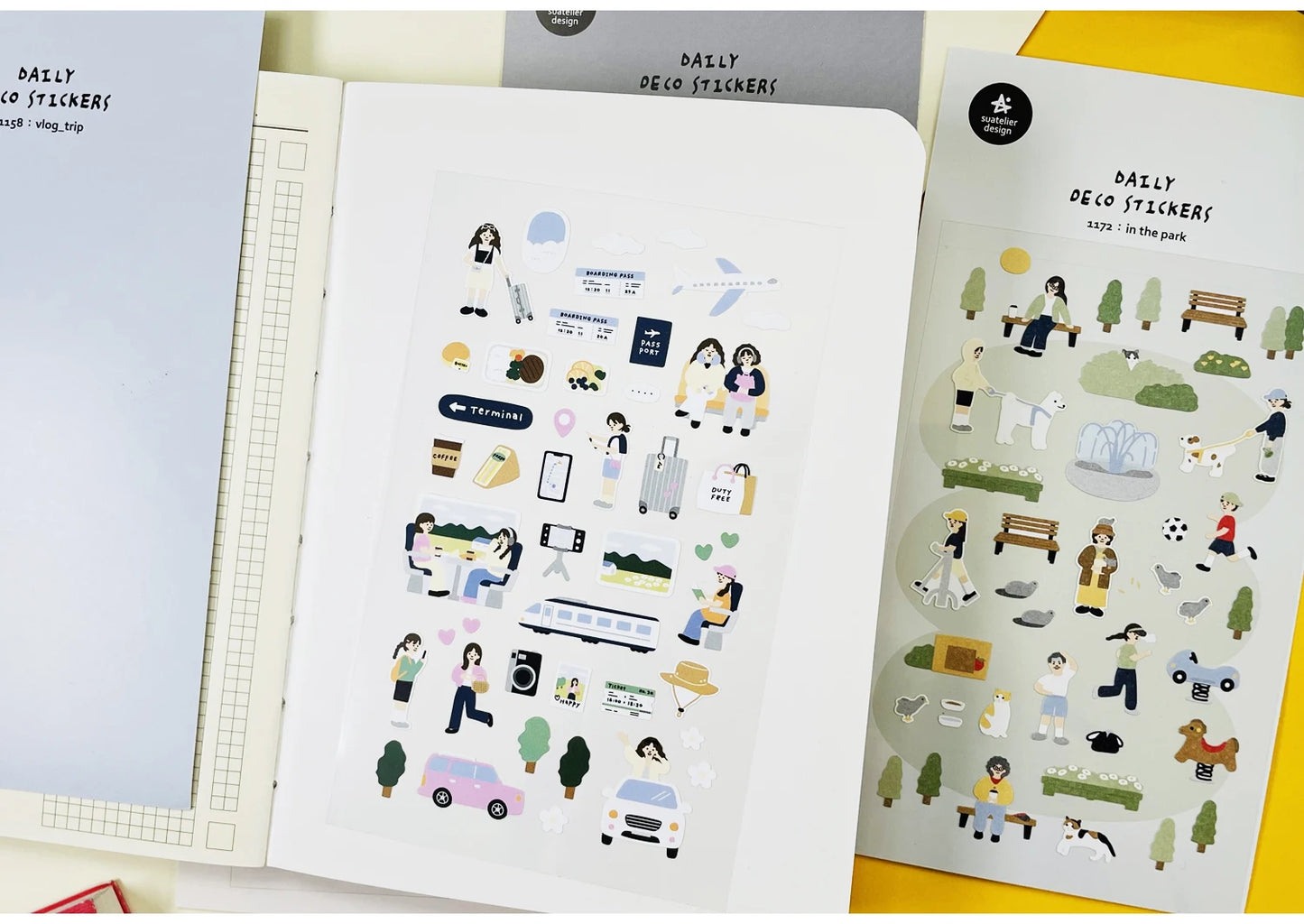 Korean Import Suatelier Travel Home Life Study Friend Stickers Scrapbooking Diy Journaling Diary Stationery Sticker School Gift Beauty World Shop