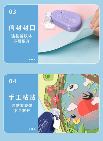 Journamm 6m*6mm Double Sided Adhesive Dots Glue Tape DIY Scrapbooking Collage Photo Album School Stationery Supplies Roller Tape Beauty World Shop