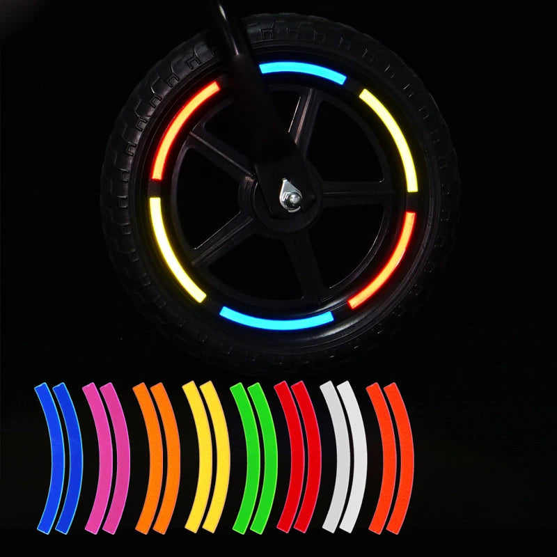 Reflective Tire Sticker Safety Sticker Color Kids Balance Bike Reflective Sticker Wheel Decal Bike Accessories Beauty World Shop