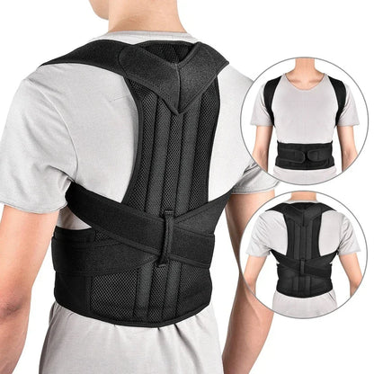 Reinforced Belt Lumbar Column Posture Corrector Vest  Adjustable Back Support Strap Shoulder Spine Brace Neck Stretcher Trainer Beauty World Shop