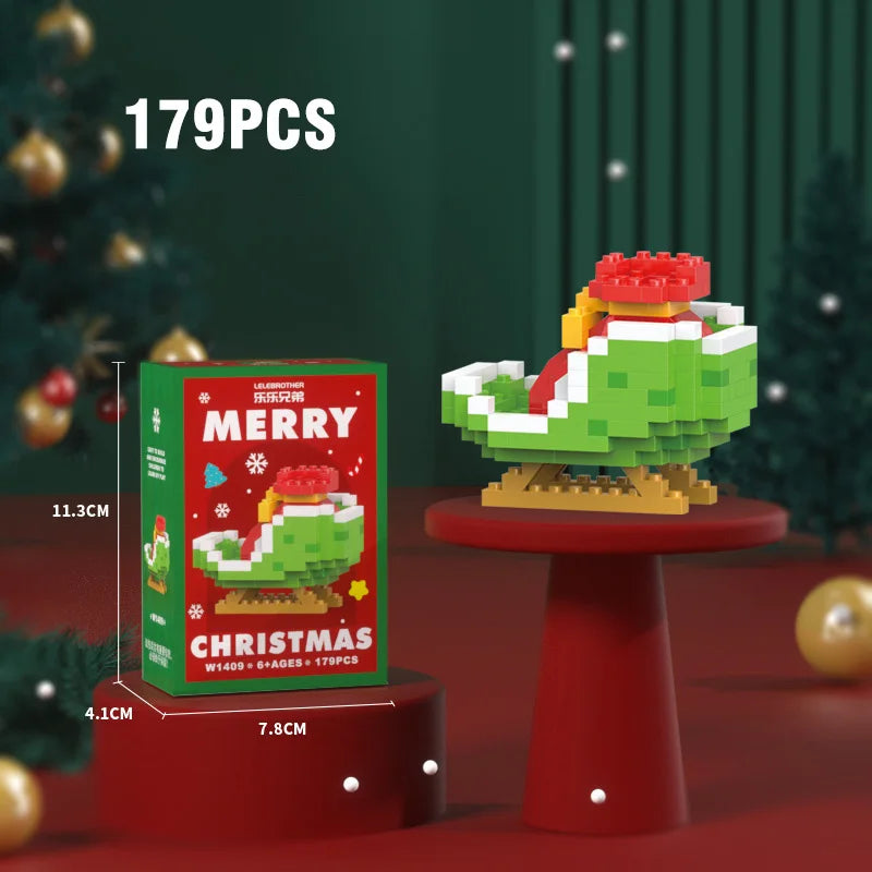 Christmas Building Block Santa Claus Snowman Elk Tree Micro Brick Puzzle Assembly Model Home Decoration Xmas Party Gift Kid Toy Beauty World Shop