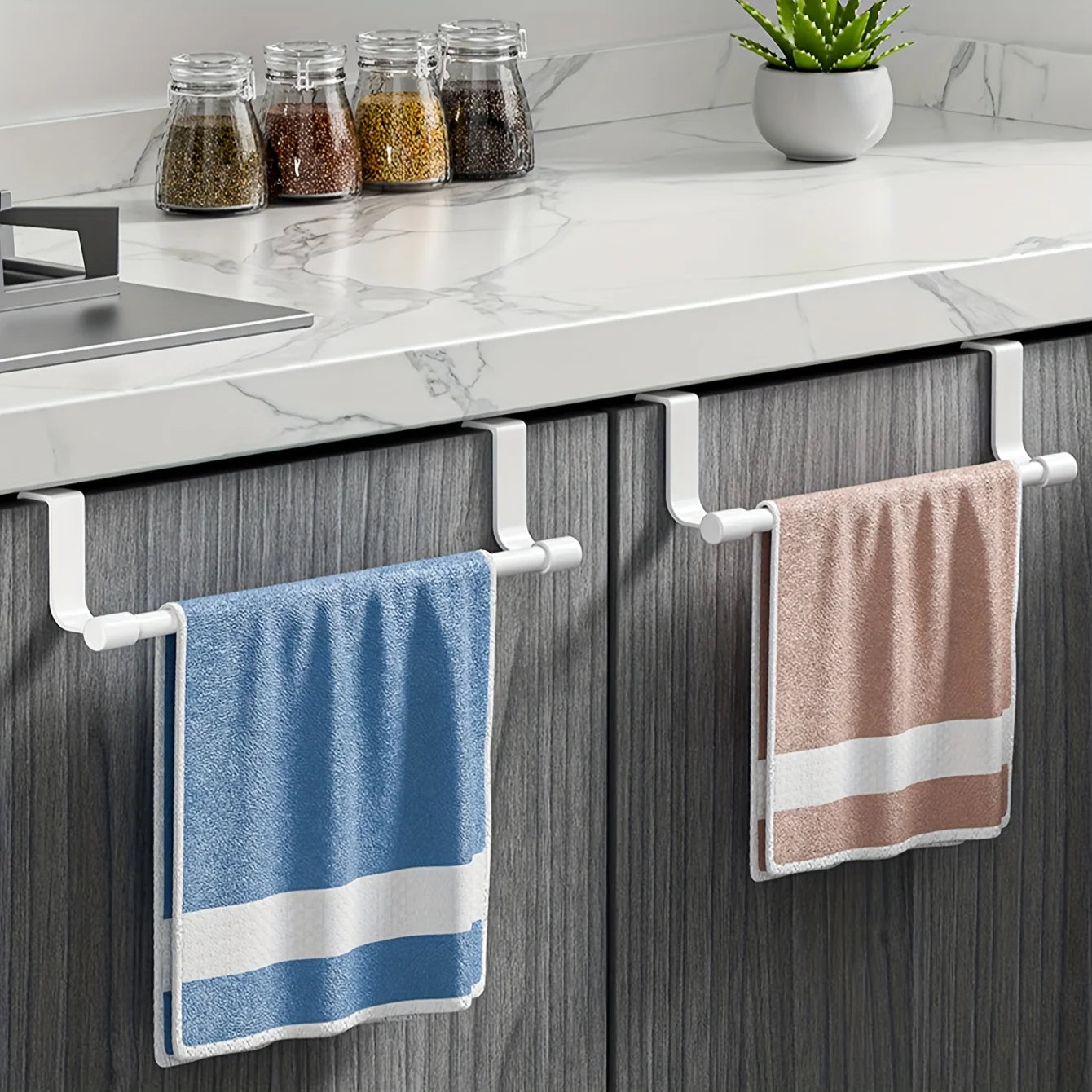 Wall Mounted Kitchen Cabinet Towel Rack - A Space Saving Cloth Rack Suitable for Homes and Bathrooms,No Drilling Required Beauty World Shop