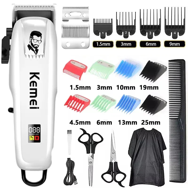 Kemei Electric Hair Clipper KM-PG809A Hair Cut Wireless Trimmer Men Professional Clipper Machine Rechargeable Hair Cut Barber Beauty Trend Shop