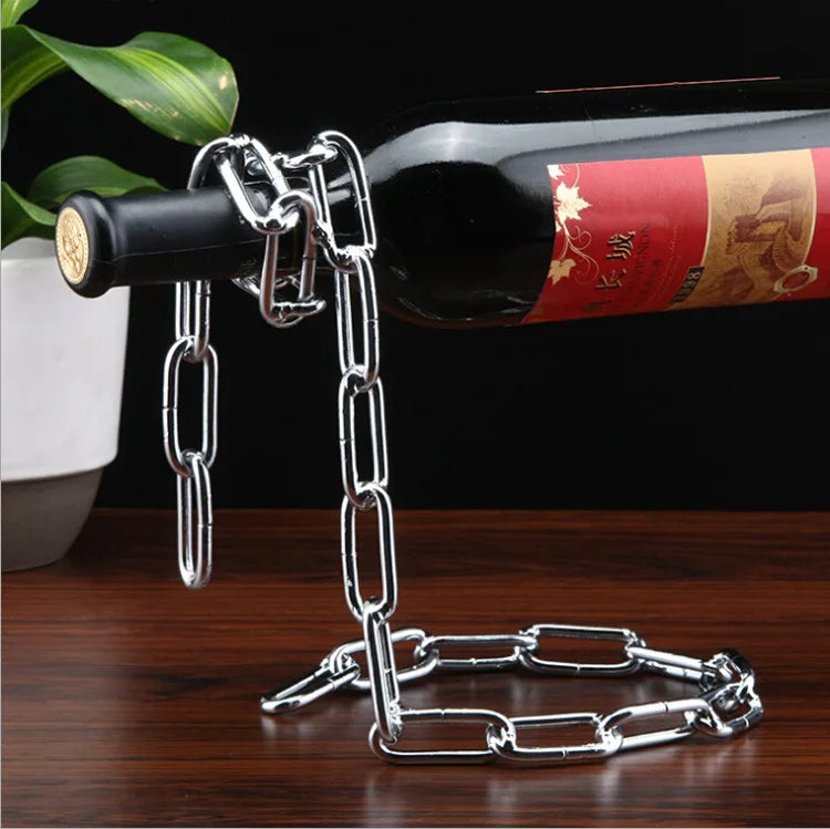 Creative Personality Fashion Wine Bottle Holder Suspended Wrought Iron Rope Chain Wine Bottle Holder Snake Ornament Decoration Beauty World Shop