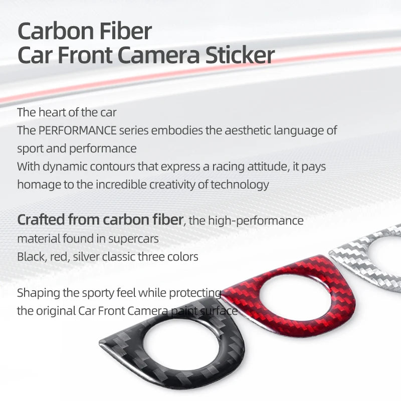 For Tesla Model Y Juniper 2025- Carbon Fiber Car Styling Head Front Camera Protector Stickers Trim Auto Decoration Accessories Beauty World Shop
