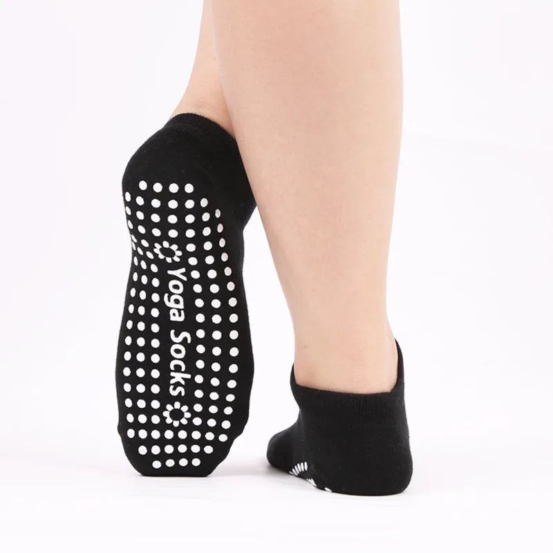 1Pair Non Slip Yoga Pilates Socks Gym Fitness Dance Barre Woman Socks Full Toe Ankle Fall Prevention Sports Grip Socks Beauty World Shop