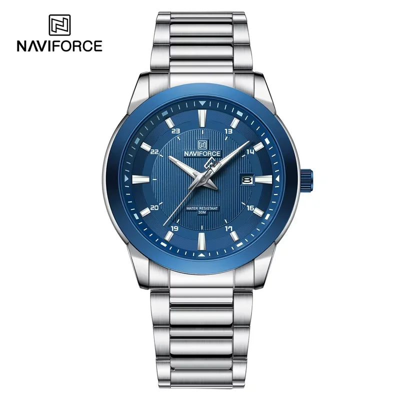 2024 Top Brand NAVIFORCE Mens Watches Stainless Steel Strap Casual Male Quartz Sports Wristwatch Luxury Waterproof Date Clock Beauty World Shop