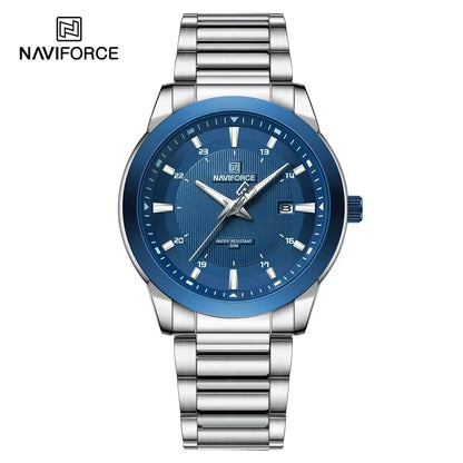 2024 Top Brand NAVIFORCE Mens Watches Stainless Steel Strap Casual Male Quartz Sports Wristwatch Luxury Waterproof Date Clock Beauty World Shop