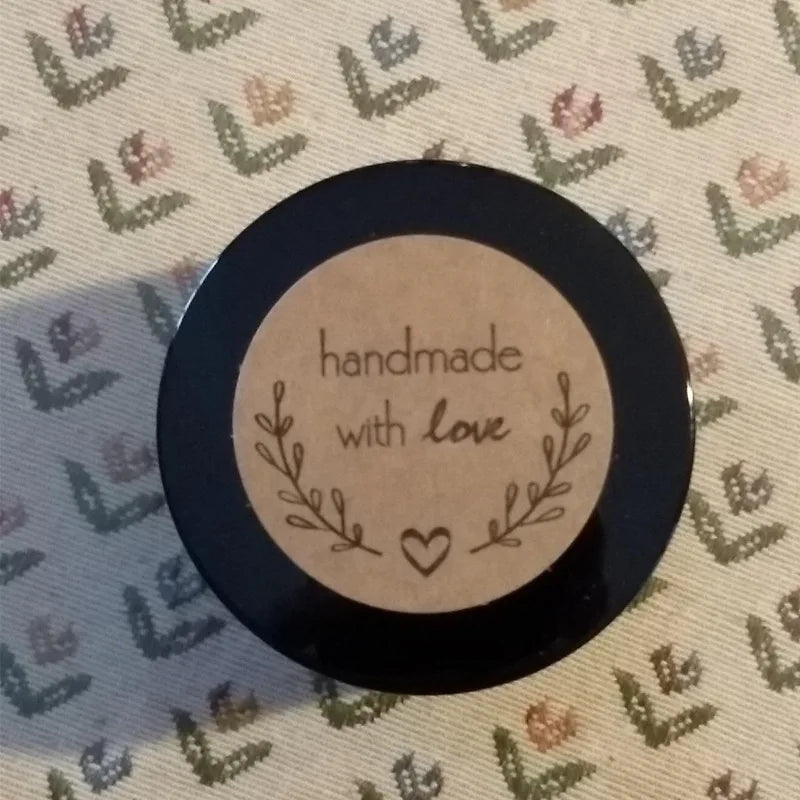 100-500pcs 1inch Vintage Kraft Paper Handmade With Love Stickers for Package Thank You Stationery Adhesive Labels Baking Seals Beauty World Shop