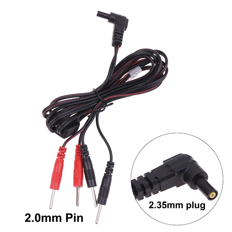 1Pcs 2.35mm New Electrotherapy Electrode Lead Electric Shock Wires Cable For Massager Connection Cable Massage And Relaxation Beauty World Shop