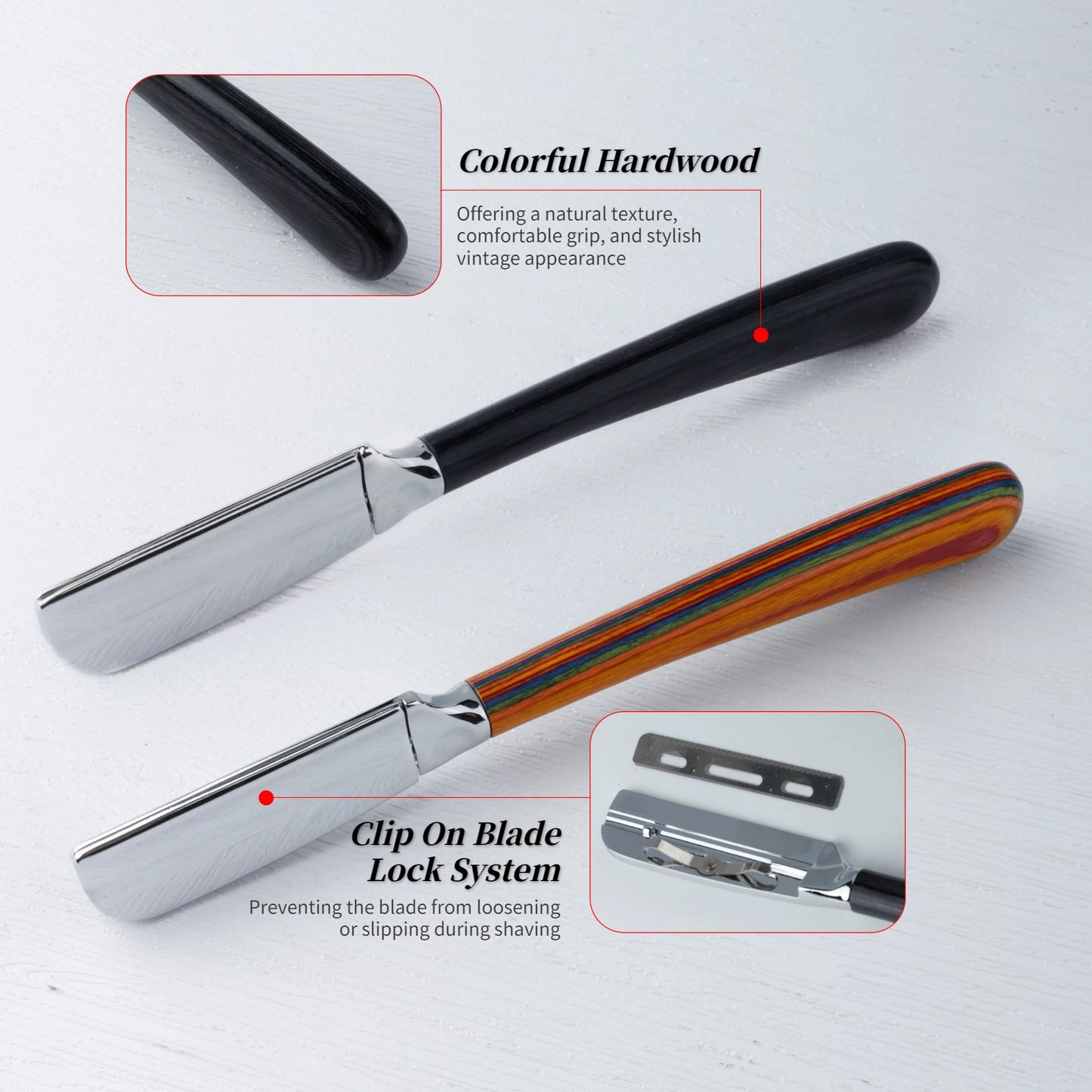 New Professional Baber Beard Straight Edge Shaving Razor Men Hair Removal Tools, Wooden Handle, Anti-Slip Grip for Home Shaving Beauty World Shop