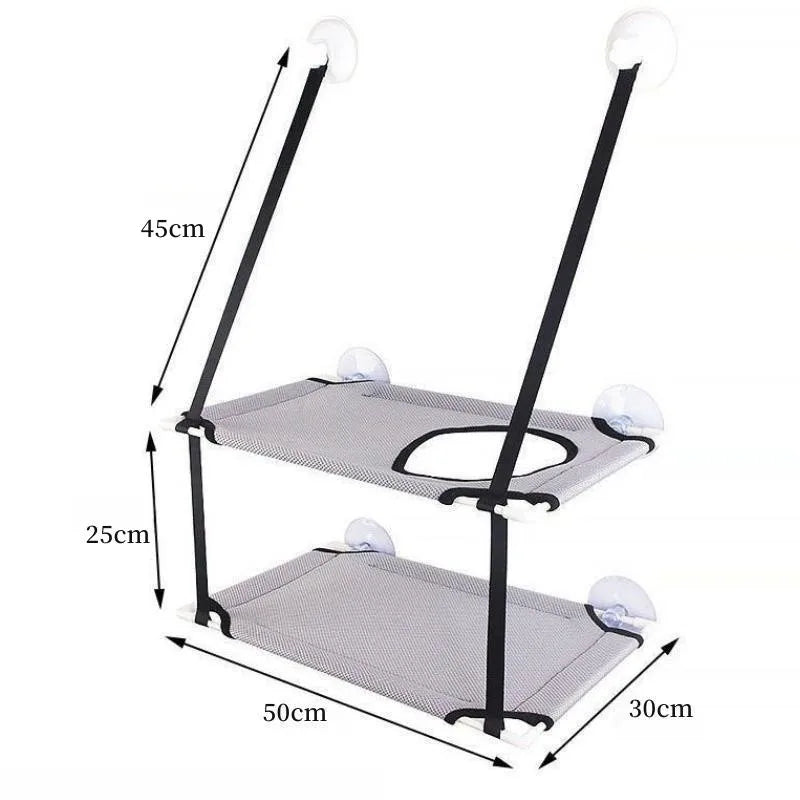 Cat Hammock Window Bed Kitten Sunny Seat Hanging Mount Beds Cat Sofa double-decker tunnels Suction Cup Wall Pet Hanging Winter Beauty World Shop