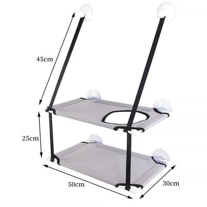 Cat Hammock Window Bed Kitten Sunny Seat Hanging Mount Beds Cat Sofa double-decker tunnels Suction Cup Wall Pet Hanging Winter Beauty World Shop