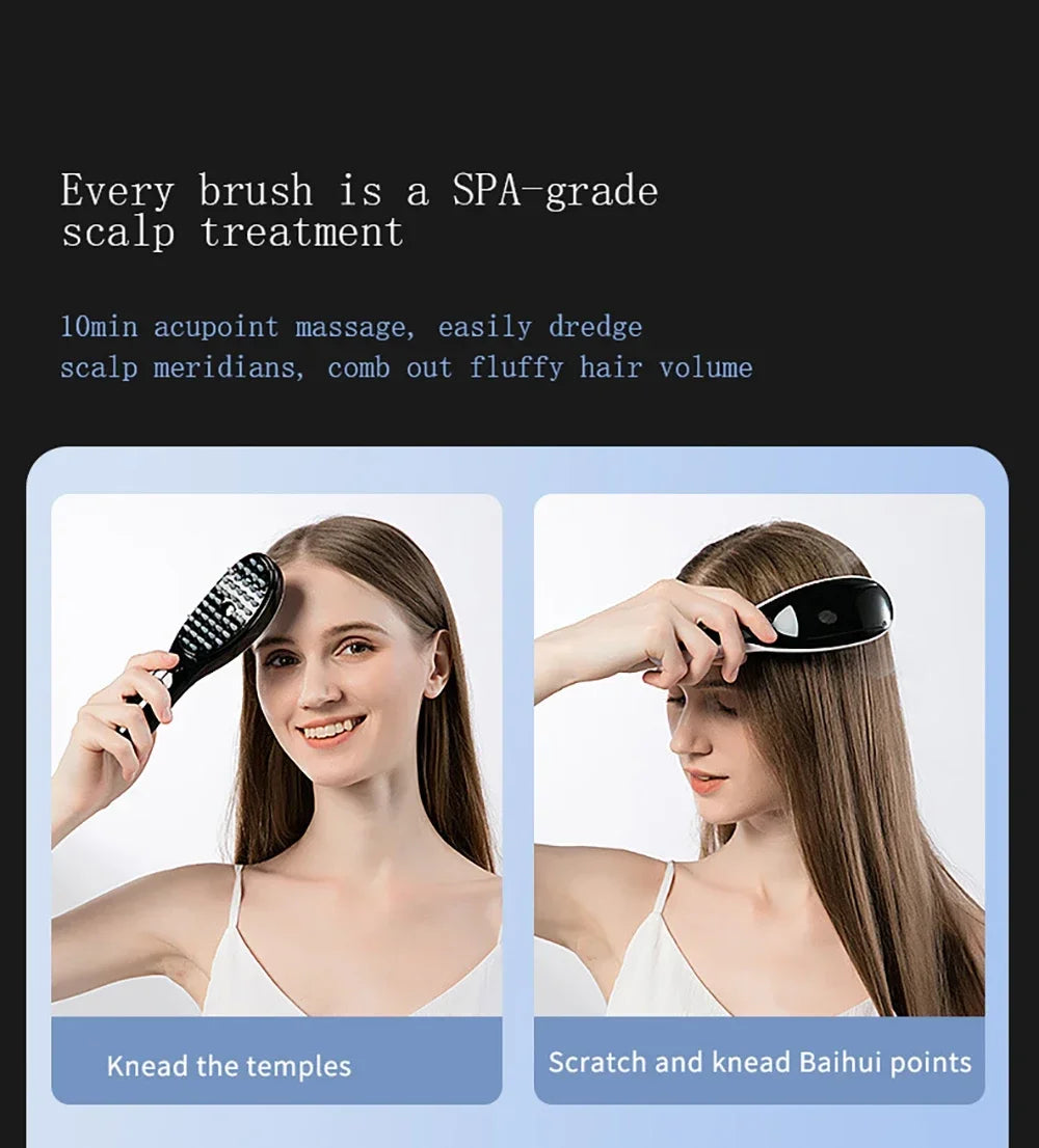 Anti Hair Loss Scalp Care Electric Massage Comb Red and Blue Light Therapy Scalp Vibration Massage Brush Hair Growth Massager