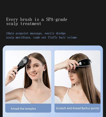 Anti Hair Loss Scalp Care Electric Massage Comb Red and Blue Light Therapy Scalp Vibration Massage Brush Hair Growth Massager
