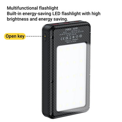 Dual USB Type C Power Bank Shell 5V DIY Shell 18650 Holder Cases Detachable Battery Charge Storage Box With camping lights