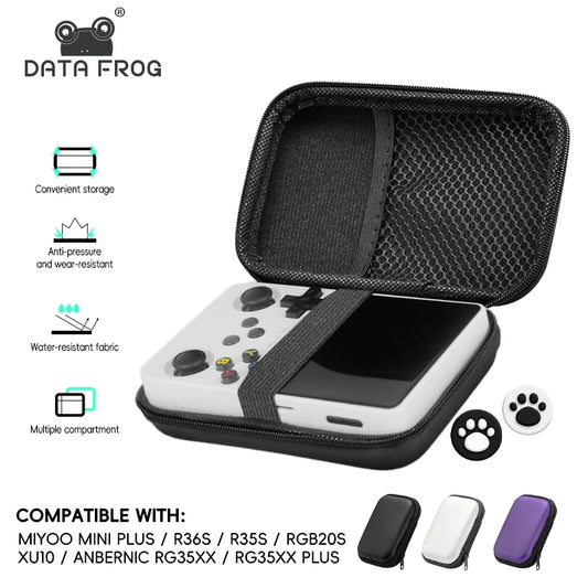 Data Frog for R36S Case Retro Video Game Bags EVA Cover Case for RG35XX R35S Miyoo Mini Plus Founded Protective Bag Beauty World Shop