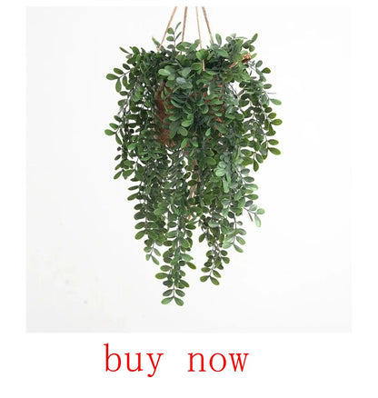 Artificial Hanging Plants Faux Eucalyptus Leaf Greenery Vine Outdoor UV Resistant Plastic Plants for DIY Home Wedding Decoration Beauty World Shop