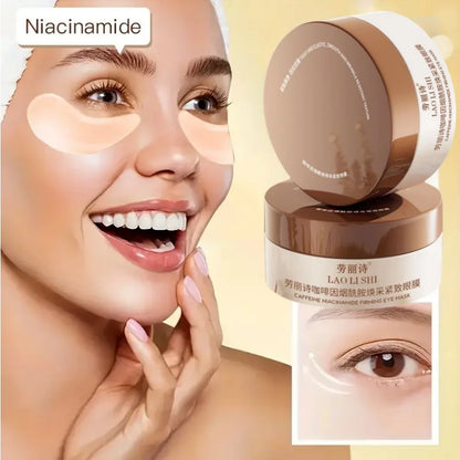 A Box of 60 Caffeine Nicotinamide Radiant Firming Eye Masks, Rich in Ingredients Beneficial for the Body, Can Be Used on the Entire Face, Releasing Eye Strain at Any Time, Moisturizing, Firming, Alcohol-Free, Suitable for All Beauty World Shop