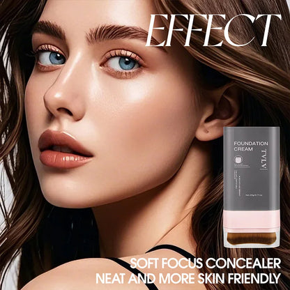 TVLV Concealing Foundation Stick: 5 Shades with Built-In Brush - Cream Finish, Lightweight and Waterproof Formula, Beauty Trend Shop