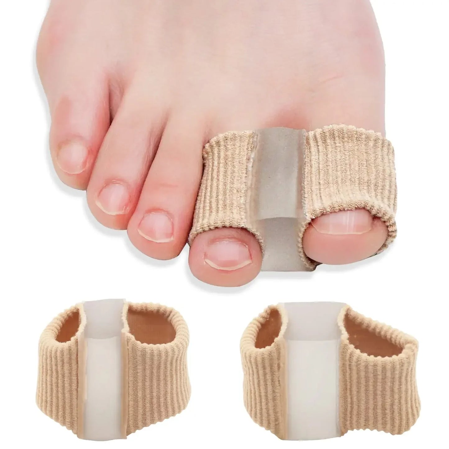Gel Bunion Toe Separator W/Fabric Lining for Big Toe,Silicone Toe Spacers Breathable Toe Corrector Protector for Overlapping Toe Beauty Trend Shop