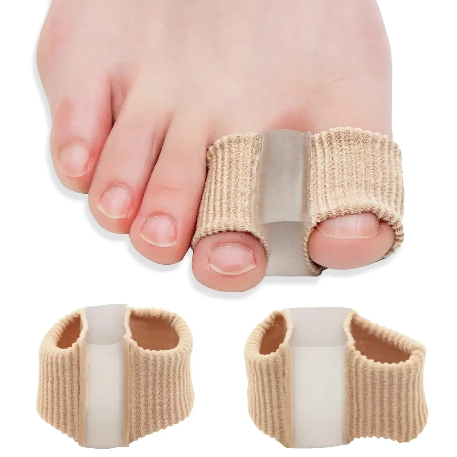 Gel Bunion Toe Separator W/Fabric Lining for Big Toe,Silicone Toe Spacers Breathable Toe Corrector Protector for Overlapping Toe Beauty Trend Shop