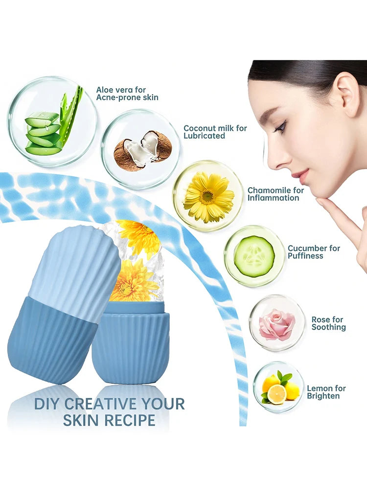 Silicone Ice Roller Massager for Face, Eyes - Natural Skin Care, Cooling and Eliminating Eye Bags, Reusable and Soothing Beauty World Shop