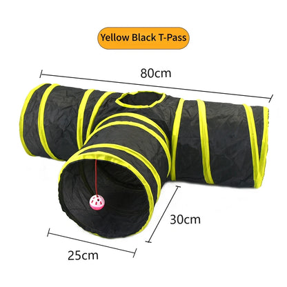 Cat Tunnel Pet Supplies Cat S T Pass Play Tunnel Foldable Cat Tunnel Cat Toy Breathable Drill Barrel for Indoor loud paper Beauty World Shop
